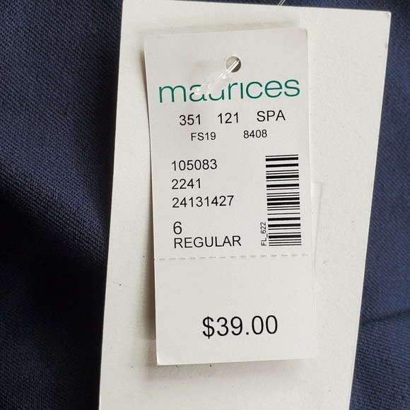 CC - Maurices Womens Dress Pants 6 Solid Navy Blue Skinny Ankle Mid Rise Stretch - Picture 5 of 10